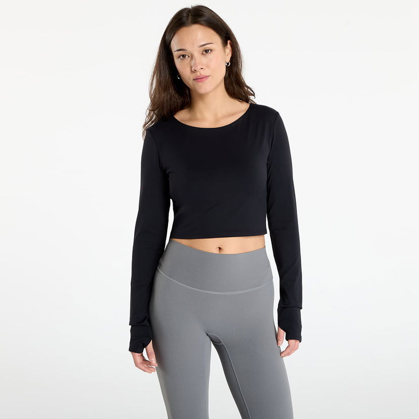Crop Top Urban Classics Sports Cropped Longsleeve Top with Thumbholes Čierna | TB7807-00007