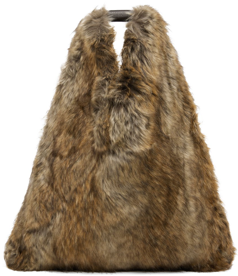 Tote bag Maison Margiela MM6 Maison Margiela Satin and Faux-Fur Tote Hnedá | S54WD0039 P8486