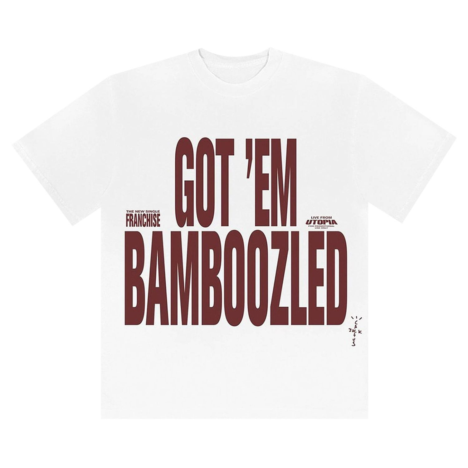 Tričko Cactus Jack by Travis Scott Get Em Bamboozled Franchise Short-Sleeve T-Shirt Biela | CJMF SS02 WHIT, 1