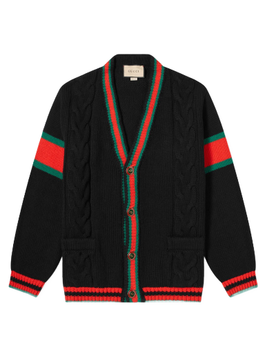 Sveter Gucci GRG Placket Arm Cardigan Čierna | 497037-X1561-1082