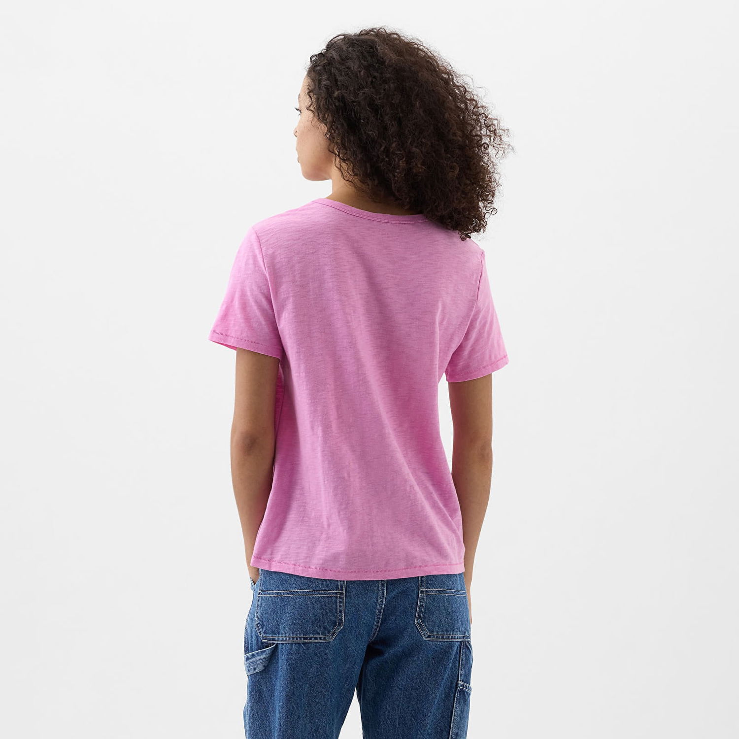 Tričko GAP T-Shirt Logo Slub Tee Sugar Pink Ružová | 871344-03, 1