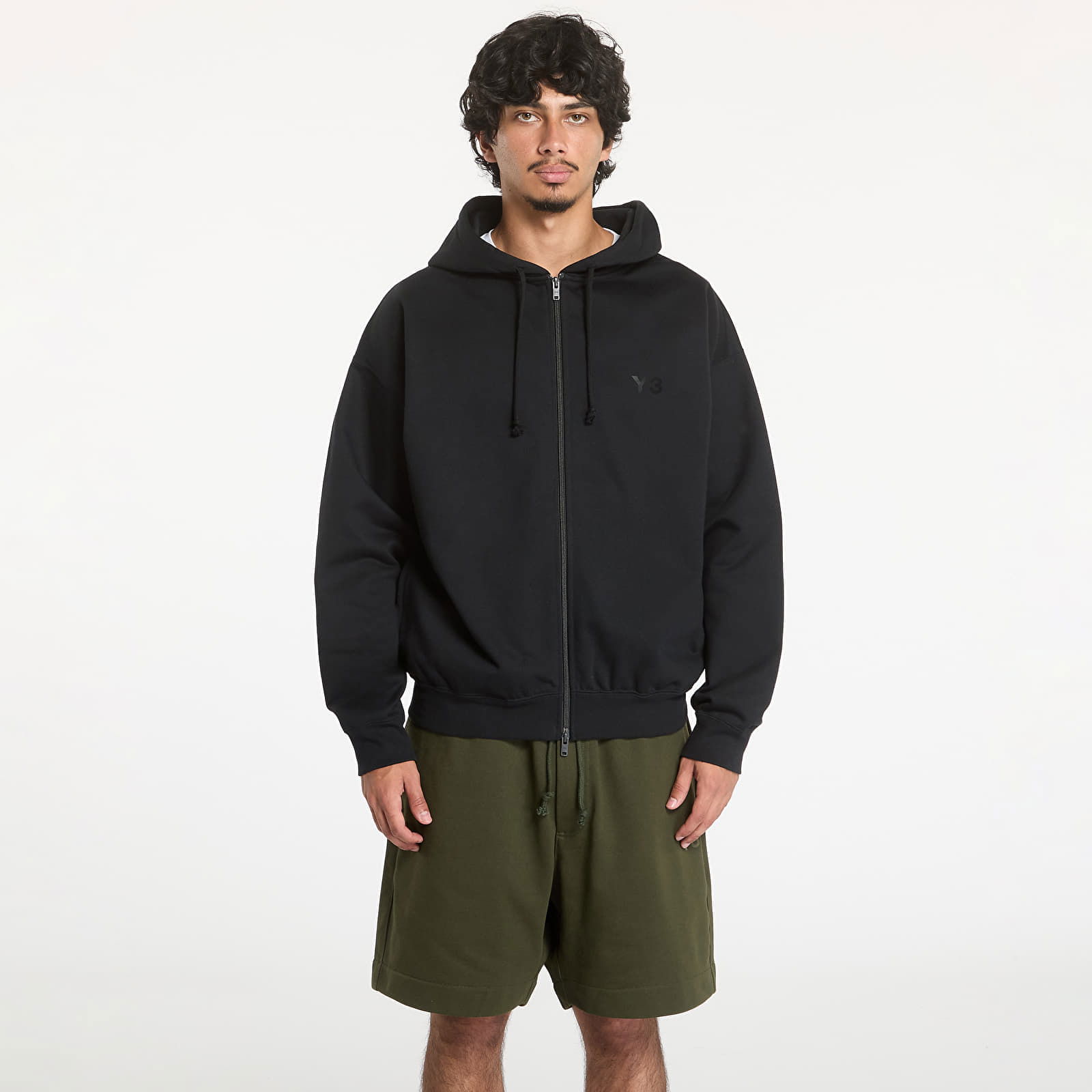 Brushed Terry Full Zip Hoodie UNISEX Black