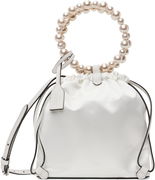 Moschino Satin Drawstring Pearl Handle Bag