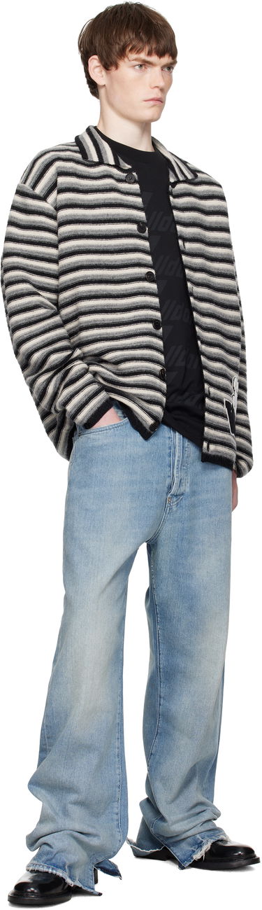 Sveter We11done We11done Stripe Embroidered Cardigan Rôznofarebný | WD-KC2-25-620-U-BK, 3