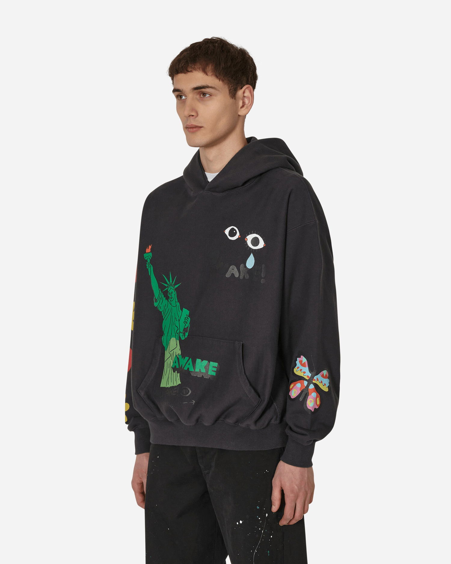 Mikina Awake NY Stefan Meier Printed Hooded Sweatshirt Čierna | AWK-FW22-HD005 CHA, 1
