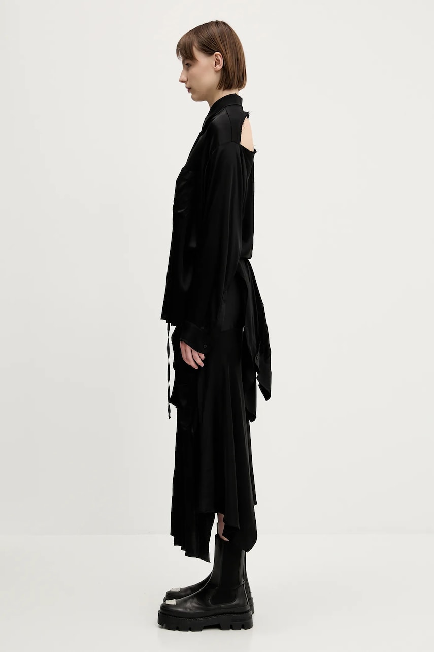 Košeľa Ottolinger Ottolinger Deconstructed Satin Maxi Dress Čierna | 111.501911.02, 1