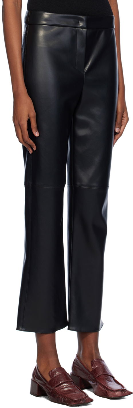 Nohavice Max Mara Max Mara Sublime Faux-Leather Cropped Flare Trousers Čierna | 2419781011600 MM13037, 1