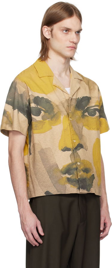 Košeľa KidSuper KidSuper Watercolor Face Camp Shirt Béžová | SS25-SST-04, 1