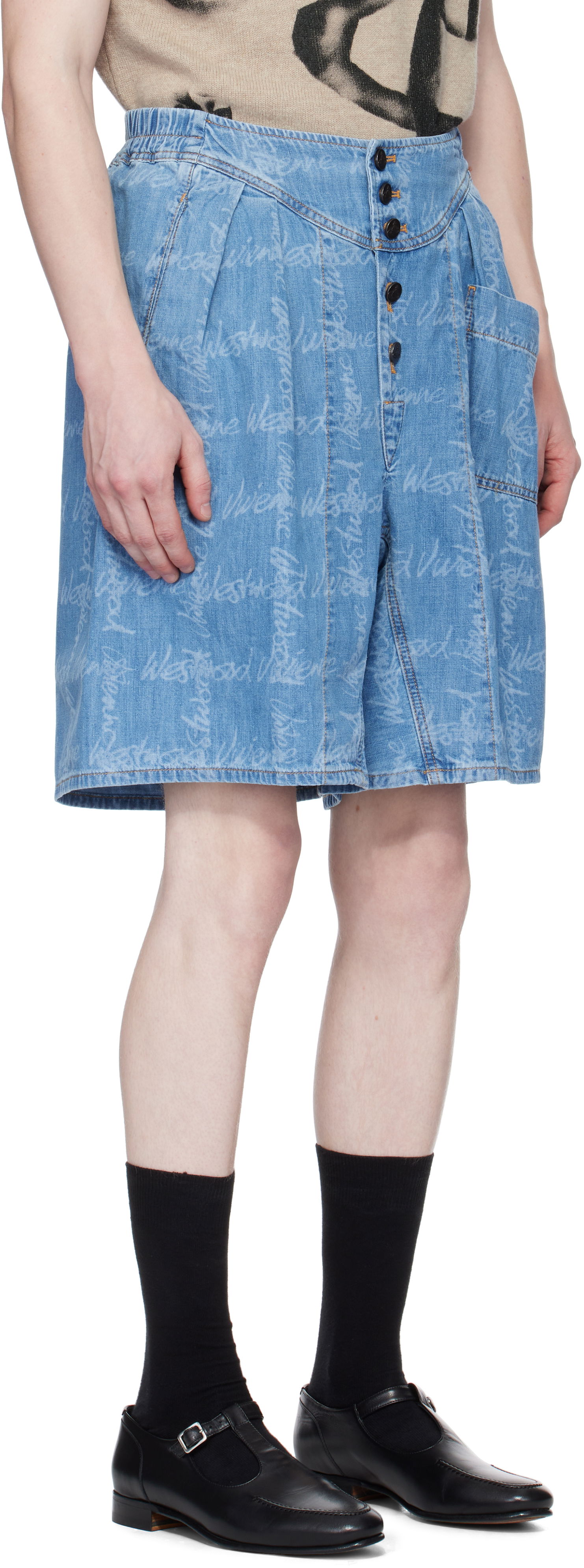 Šortky Vivienne Westwood Vivienne Westwood Romario Bermuda Shorts Modrá | 39060002-W014J-, 1