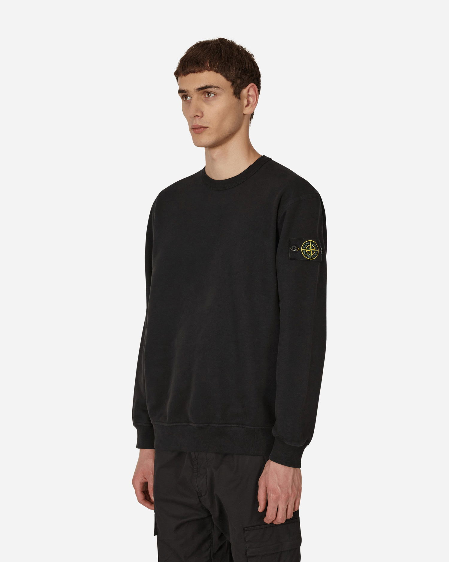 Mikina Stone Island Garment Dyed Crewneck Sweatshirt Čierna | 771561720 V0029, 1