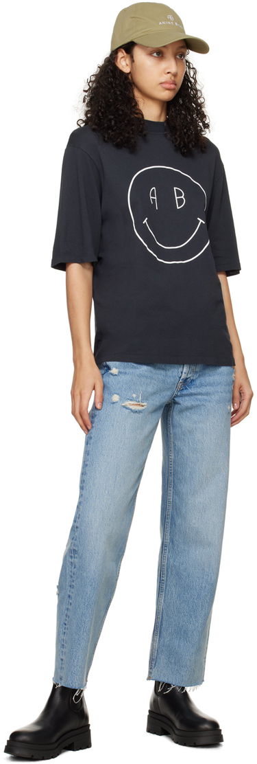Džínsy Anine Bing Gavin Distressed High-Rise Straight Leg Jeans Modrá | A-06-1113-440, 3