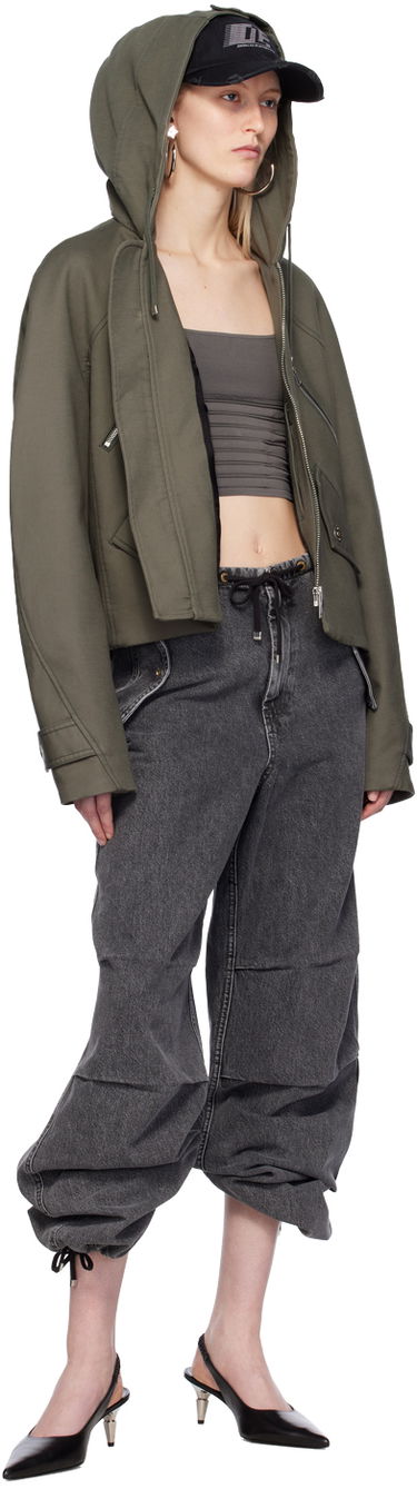 Vetrovka Dion Lee Cropped Hooded Zip-Up Jacket Zelené | C4057PS24, 3