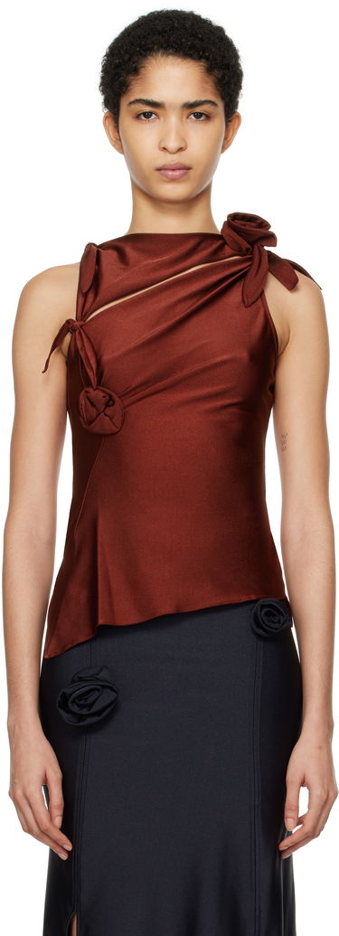 Tielko Coperni Coperni Asymmetric Flower Tank Top Hnedá | COPT76545, 0