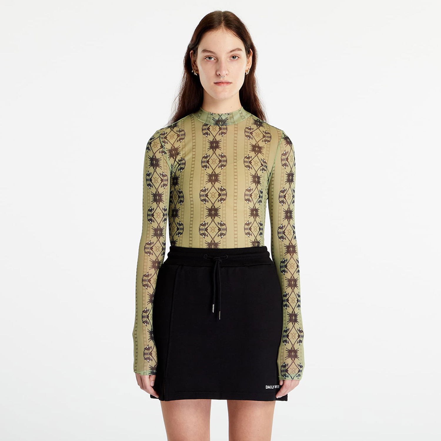 Tričko DAILY PAPER Pelembe Long Sleeve T-Shirt Zelené | 2311151, 0