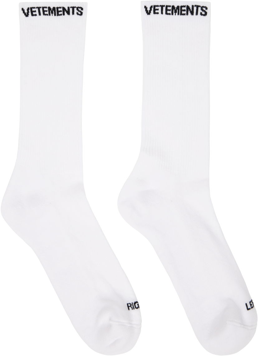 Ponožky VETEMENTS Logo Socks Biela | UA66SO100W