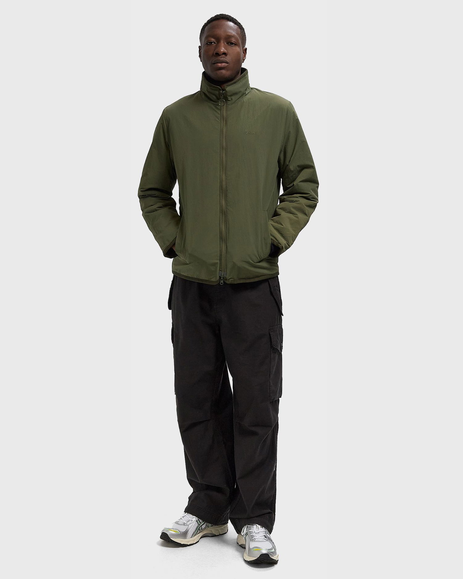 Bunda Barbour Full-Zip Stand Collar Reverse Fleece Jacket Zelené | MFL0195GN71, 1