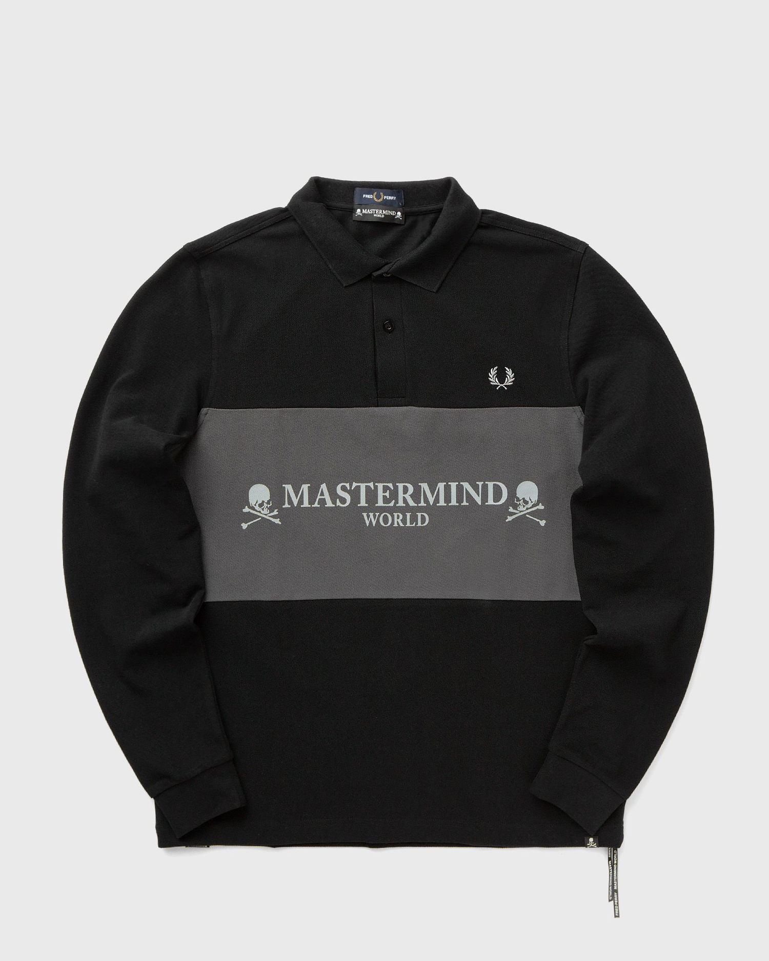 Polo tričko Fred Perry Mastermind World Cut and Sew Long Sleeve Polo Čierna | SM8175-102, 0