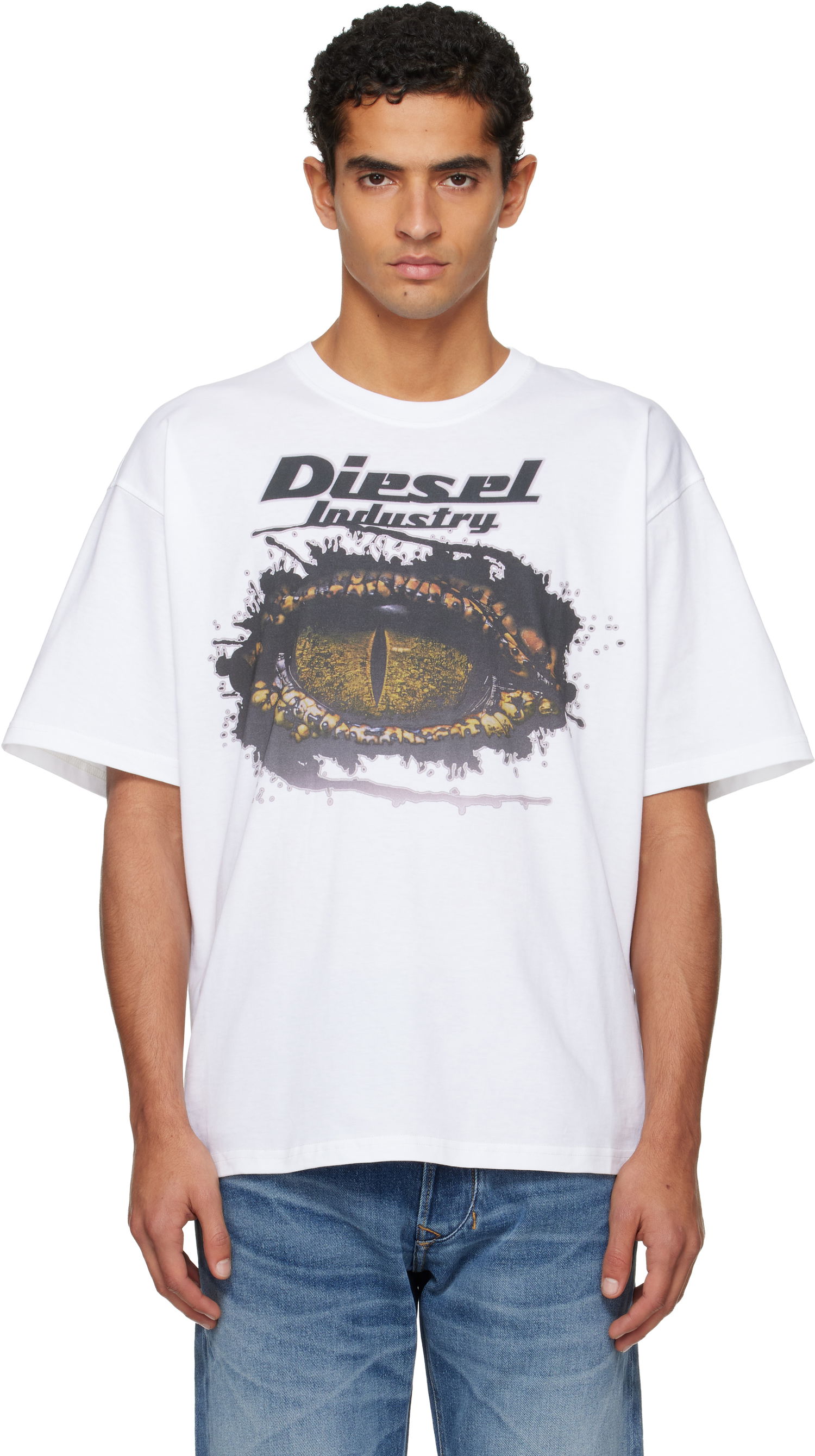 Tričko Diesel T-Boxt T-shirt with Eye Graphic Print Biela | A19640-0PLAT-100, 0