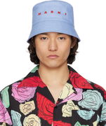 Marni Embroidered Logo Denim Bucket Hat