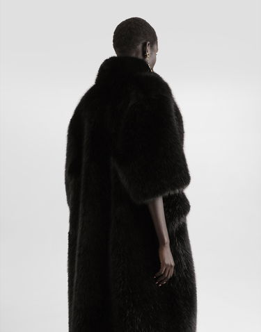 Kabáty Dolce & Gabbana Dolce & Gabbana Faux Fur Coat with Short Sleeves Čierna | F0W3UFFUSZ9N0000, 3