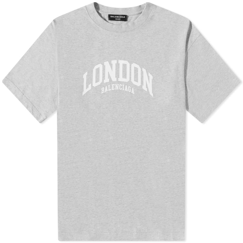 Tričko Balenciaga London Logo Tee Šedá | 612966-TLVG5-1380, 0