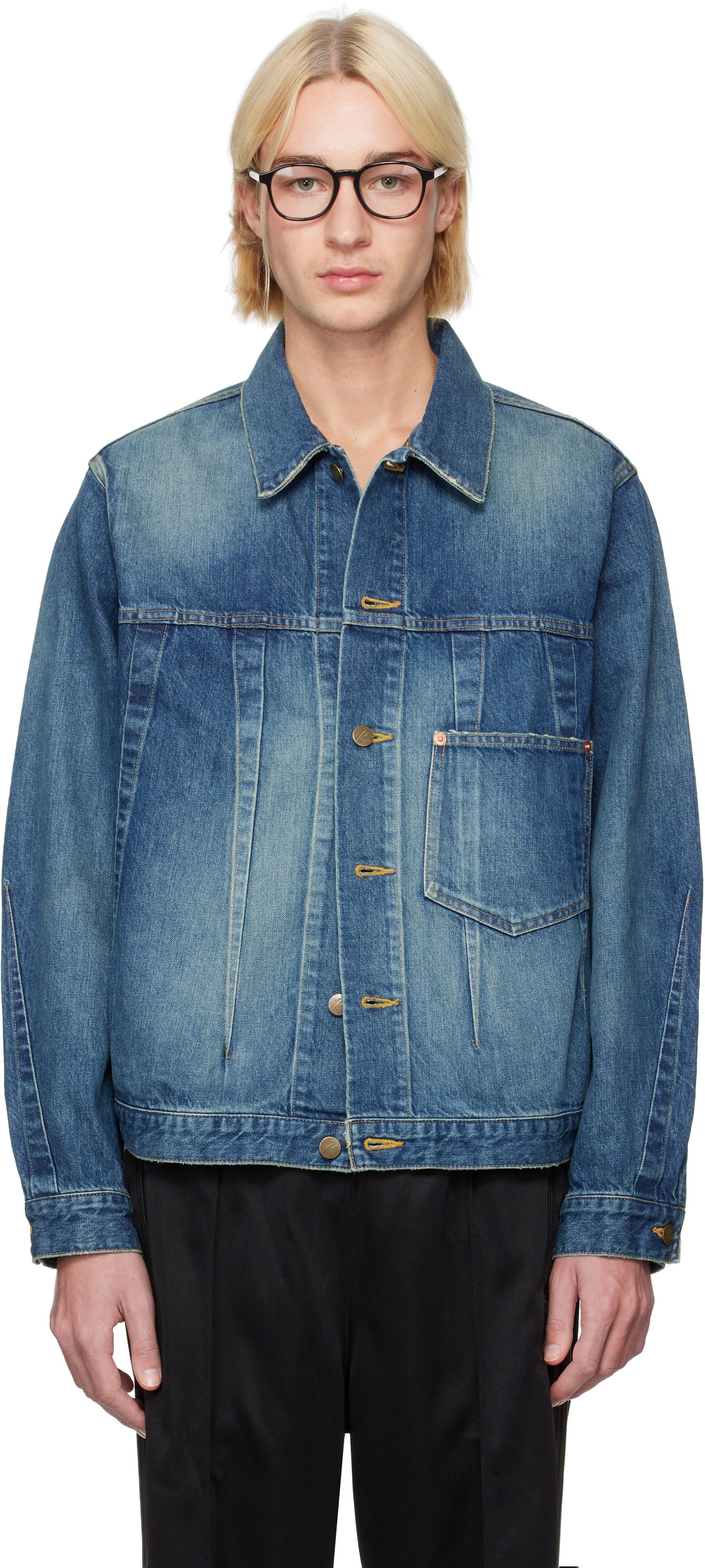 Bunda Needles Indigo Darts Denim Jacket Modrá | PU243, 0