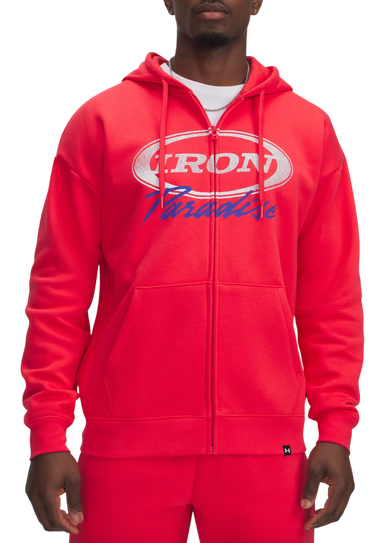 Mikina Under Armour Project Rock Icon Fleece Full-Zip Hoodie Červená | 1389914-989, 0