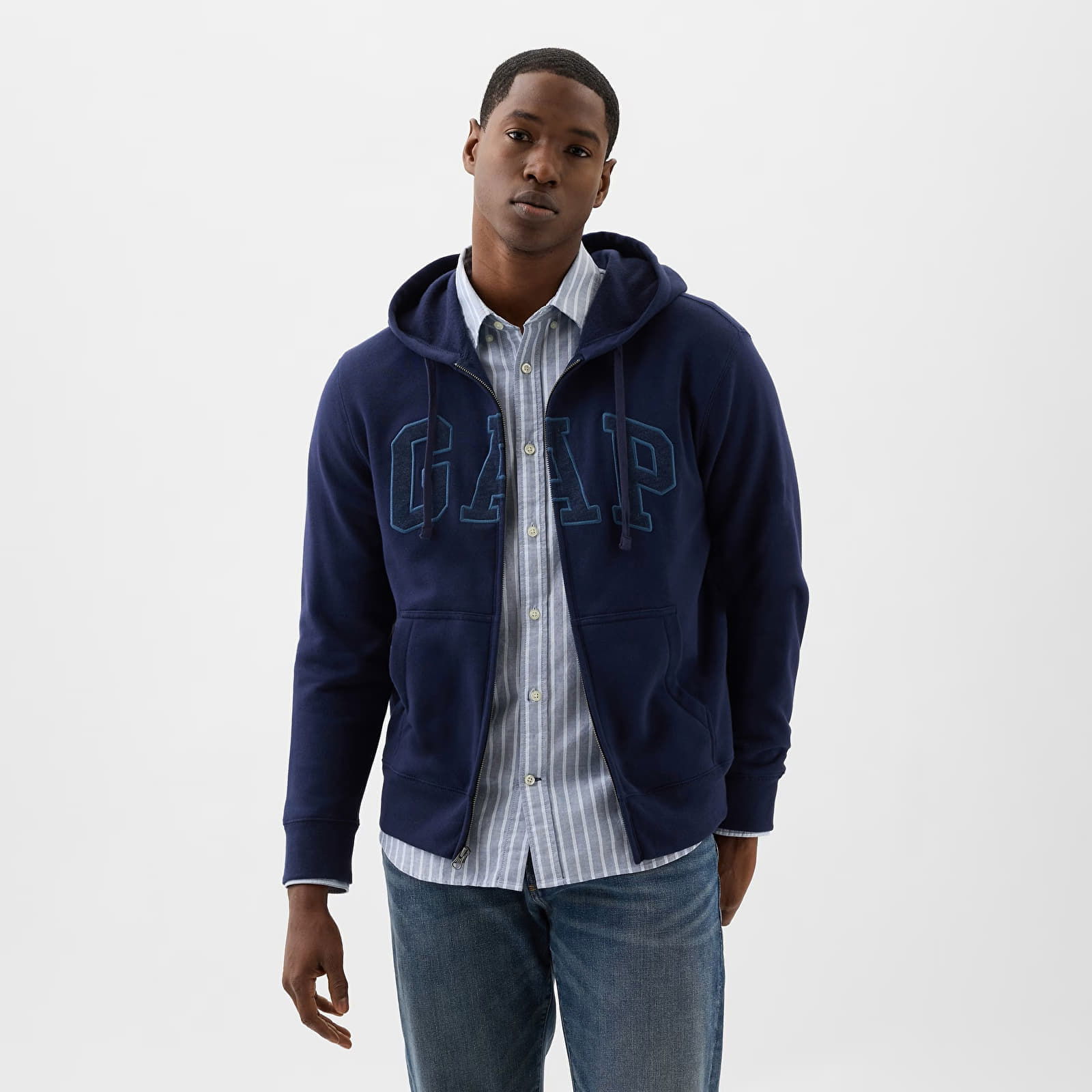 Logo Fullzip Hoodie Tapestry Navy