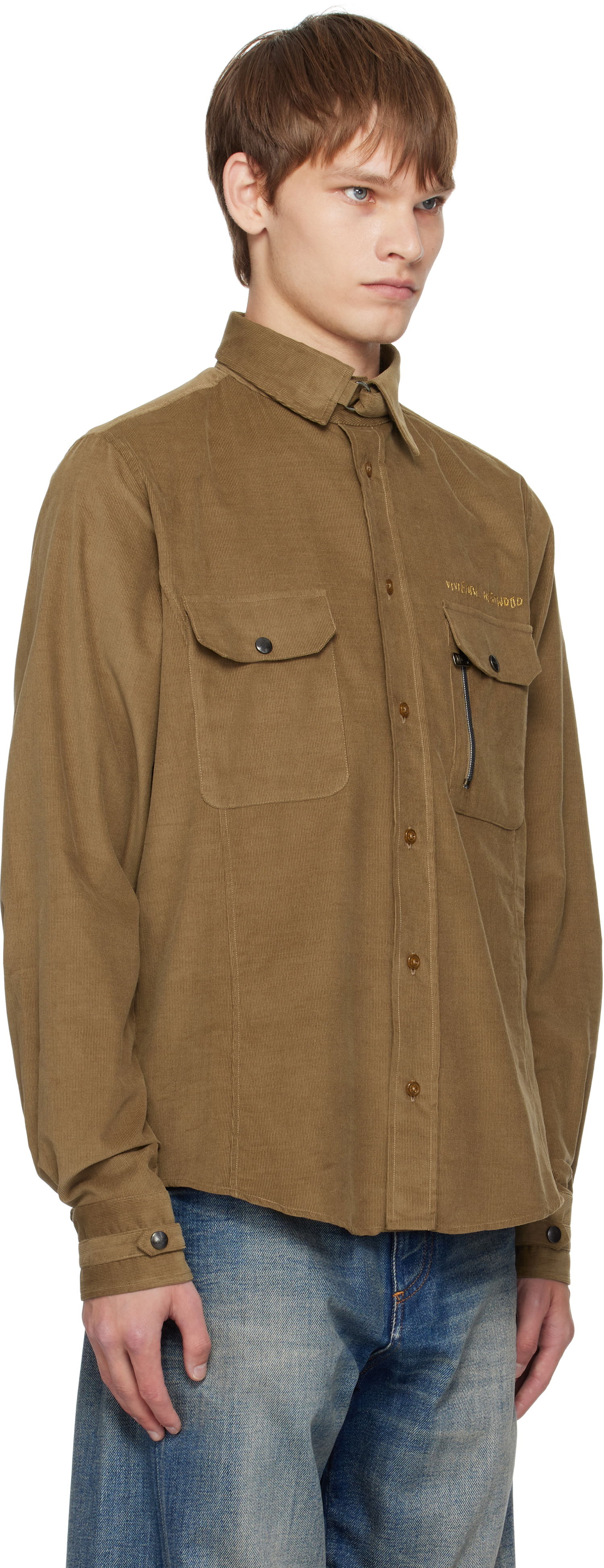Košeľa Vivienne Westwood Vivienne Westwood Corduroy Button-Up Shirt Hnedá | 24010042-W0186-, 1