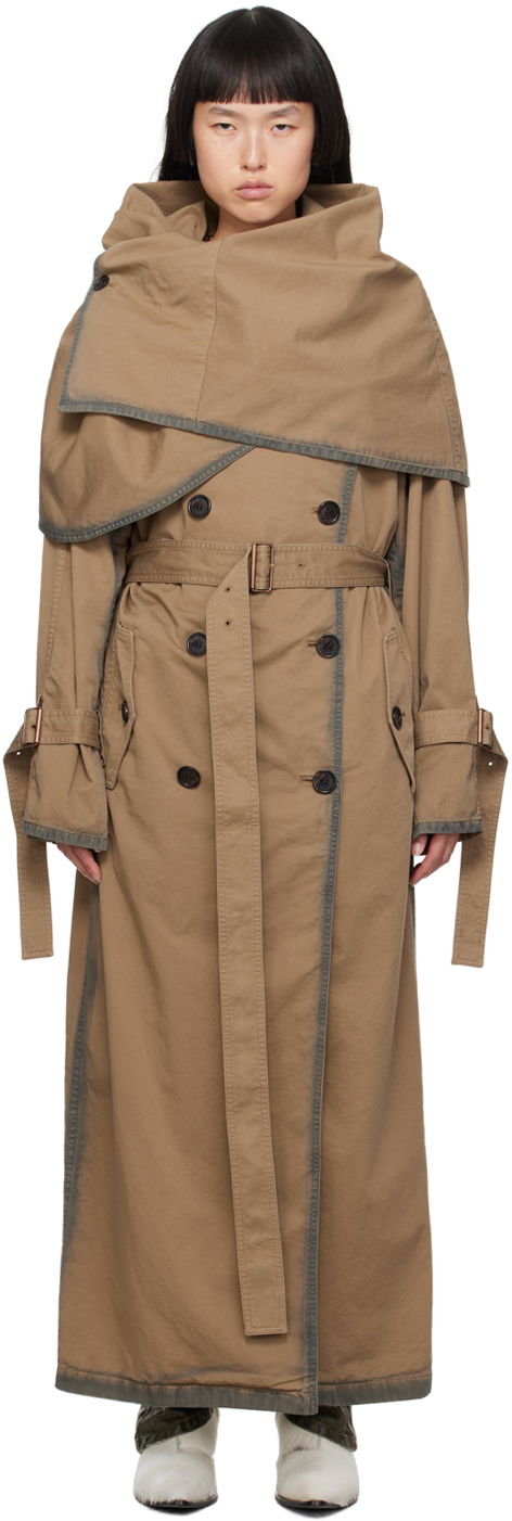 Kabáty Acne Studios Shawl Collar Trench Béžová | A90569-, 0