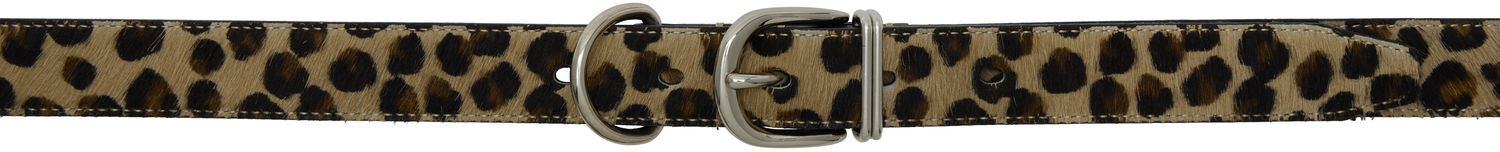 Opasok UNDERCOVER UNDERCOVER Leopard Print Hair-On Leather Belt Hnedá | UP1E4W01, 0