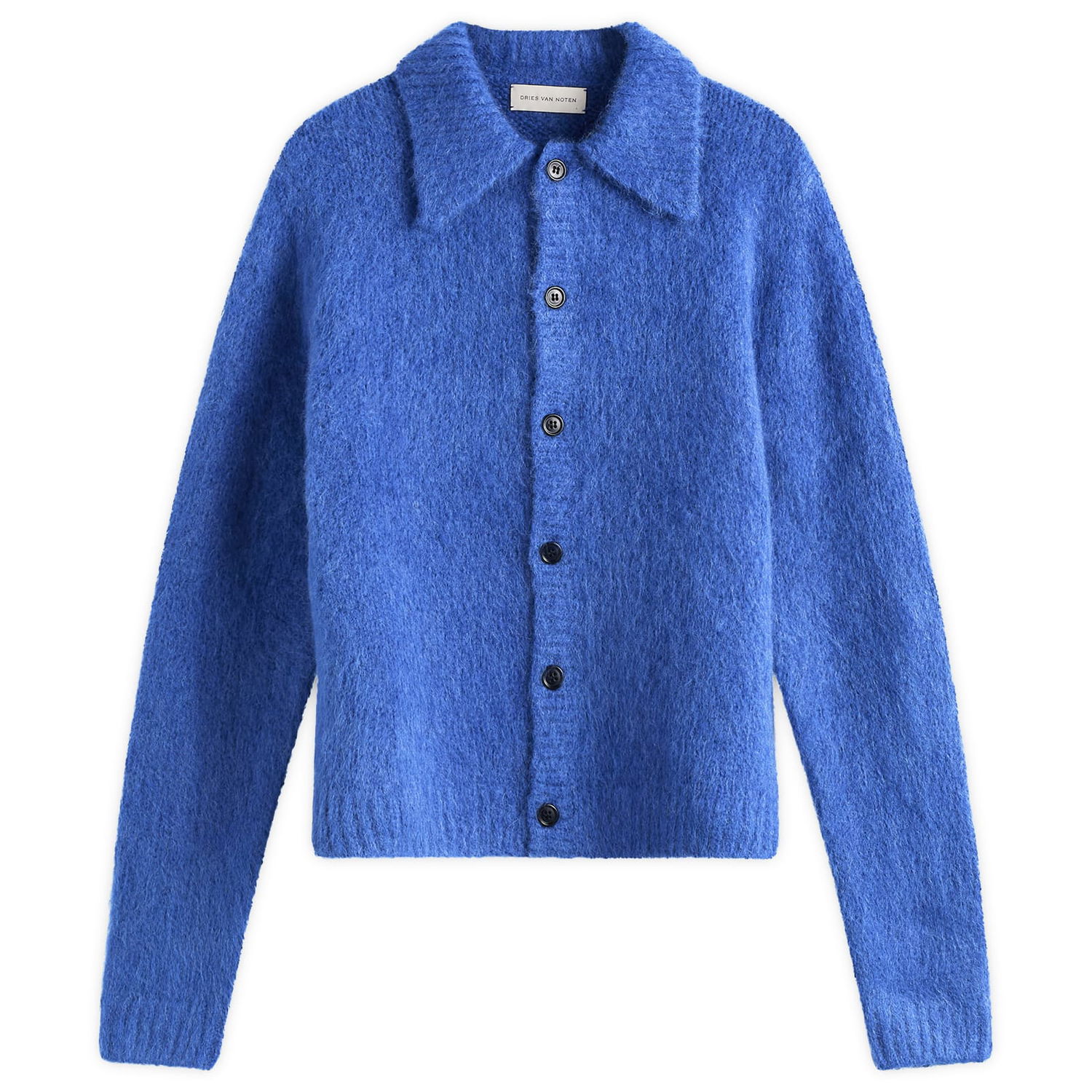 Sveter Dries Van Noten Dries Van Noten Alpaca Wool Knit Polo, Size Large Modrá | 252-021225-2709-504, 1