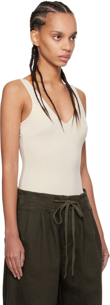 Tielko Entire Studios Off-White V-Neck Bodysuit Béžová | ES2603CR, 1