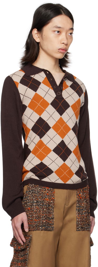 Polo tričko Anna Sui Anna Sui Argyle Polo Hnedá | 624P20, 1