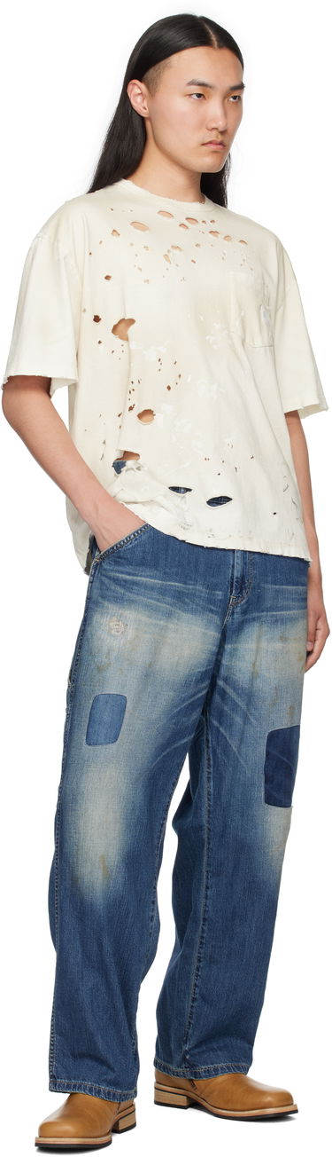 Tričko Neighborhood Neighborhood Savage Crewneck Distressed T-Shirt Biela | 251OKNH-CSM04, 3