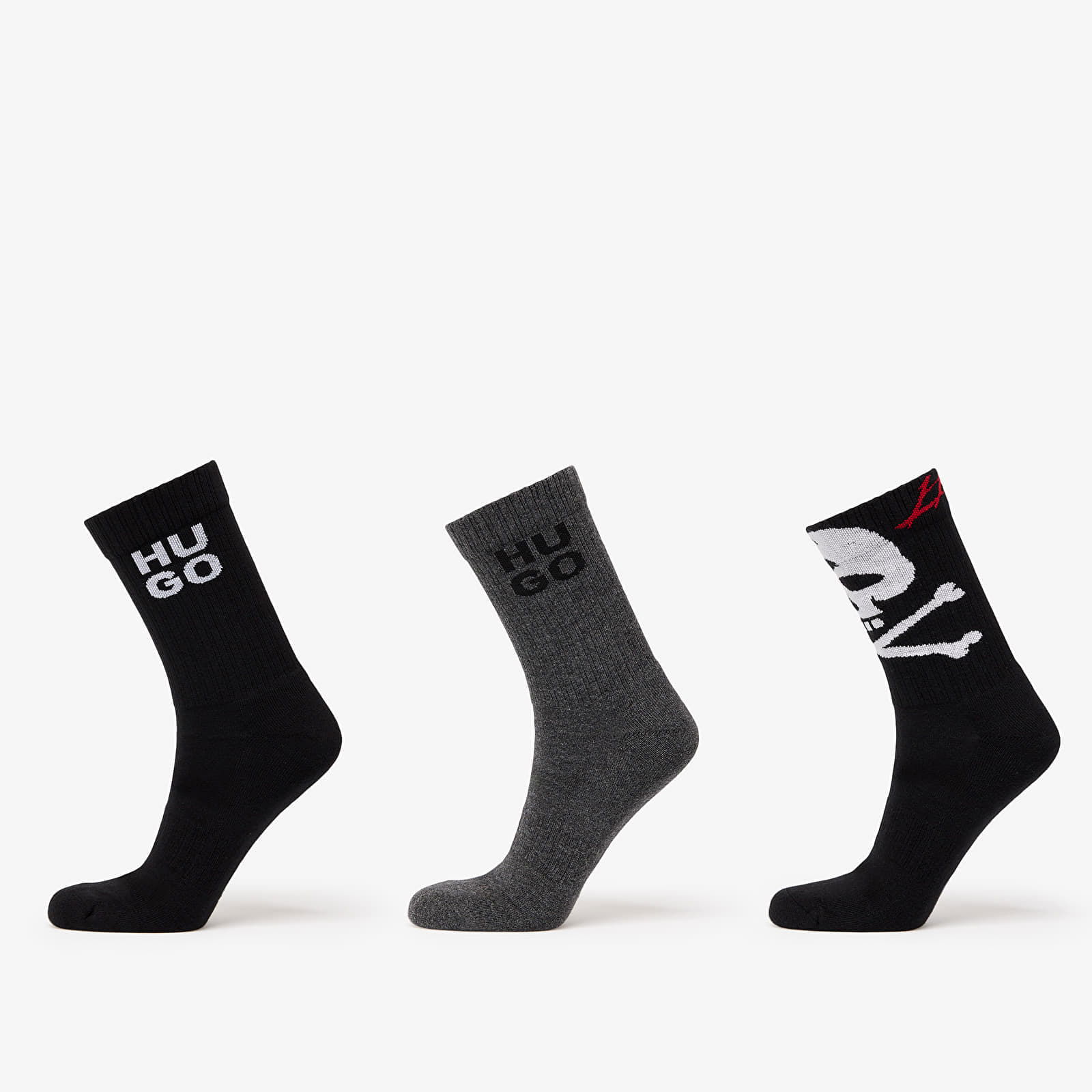 Hugo Rib Skull Sock 3-Pack Multicolor