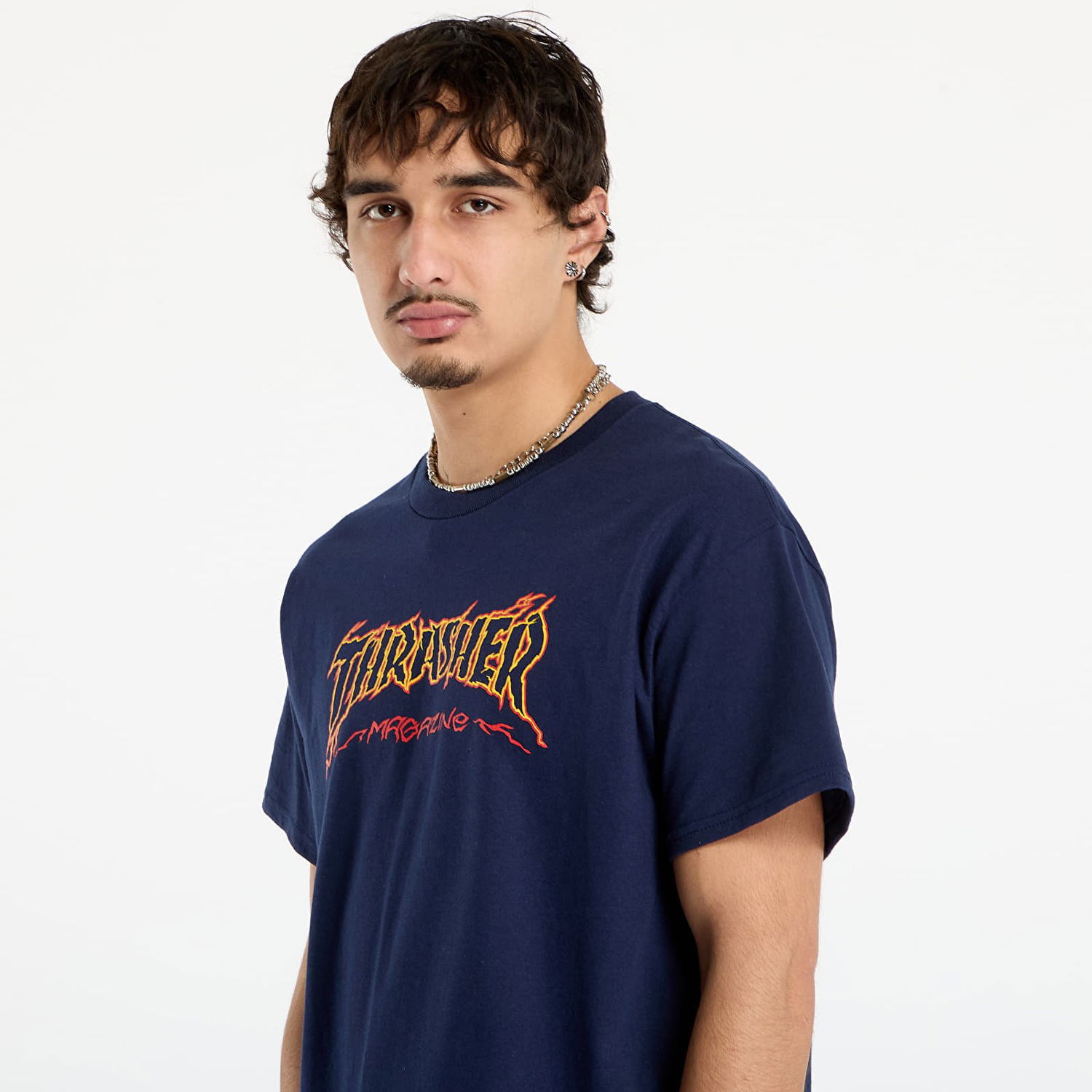 Tričko Thrasher T-Shirt Thrasher Cracked by Exteenager Navy | 145774, 1