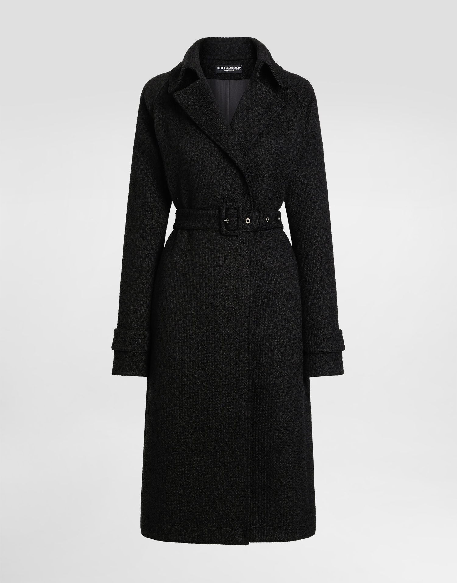 Trenčkot Dolce & Gabbana Dolce & Gabbana Tweed Trench Coat Čierna | F0W3GTHUMUAN0000, 0