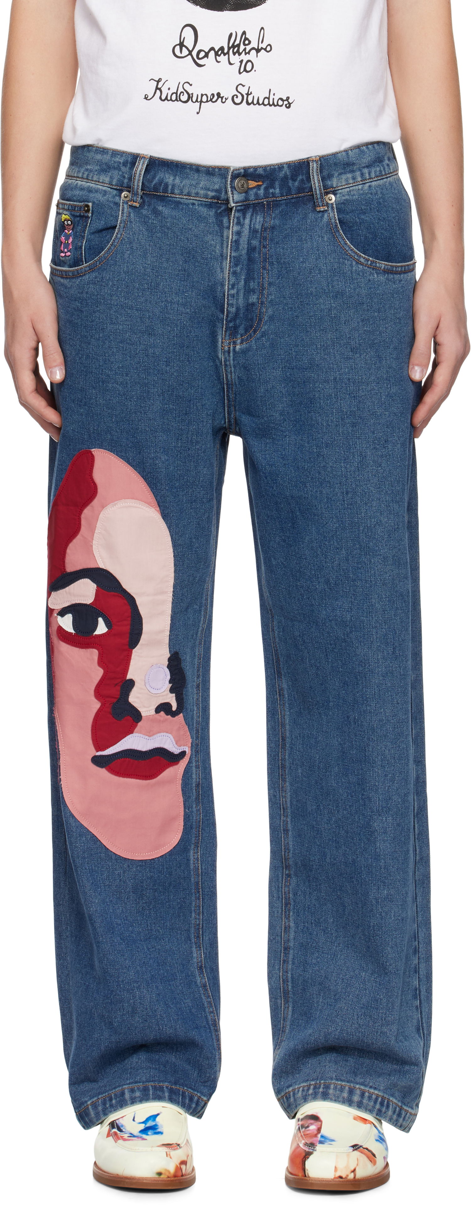 Džínsy KidSuper Face Jeans Modrá | AW24-PT-27, 0
