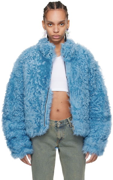 Bunda ERL ERL Stand Collar Shearling Jacket Modrá | ERL08J001, 0