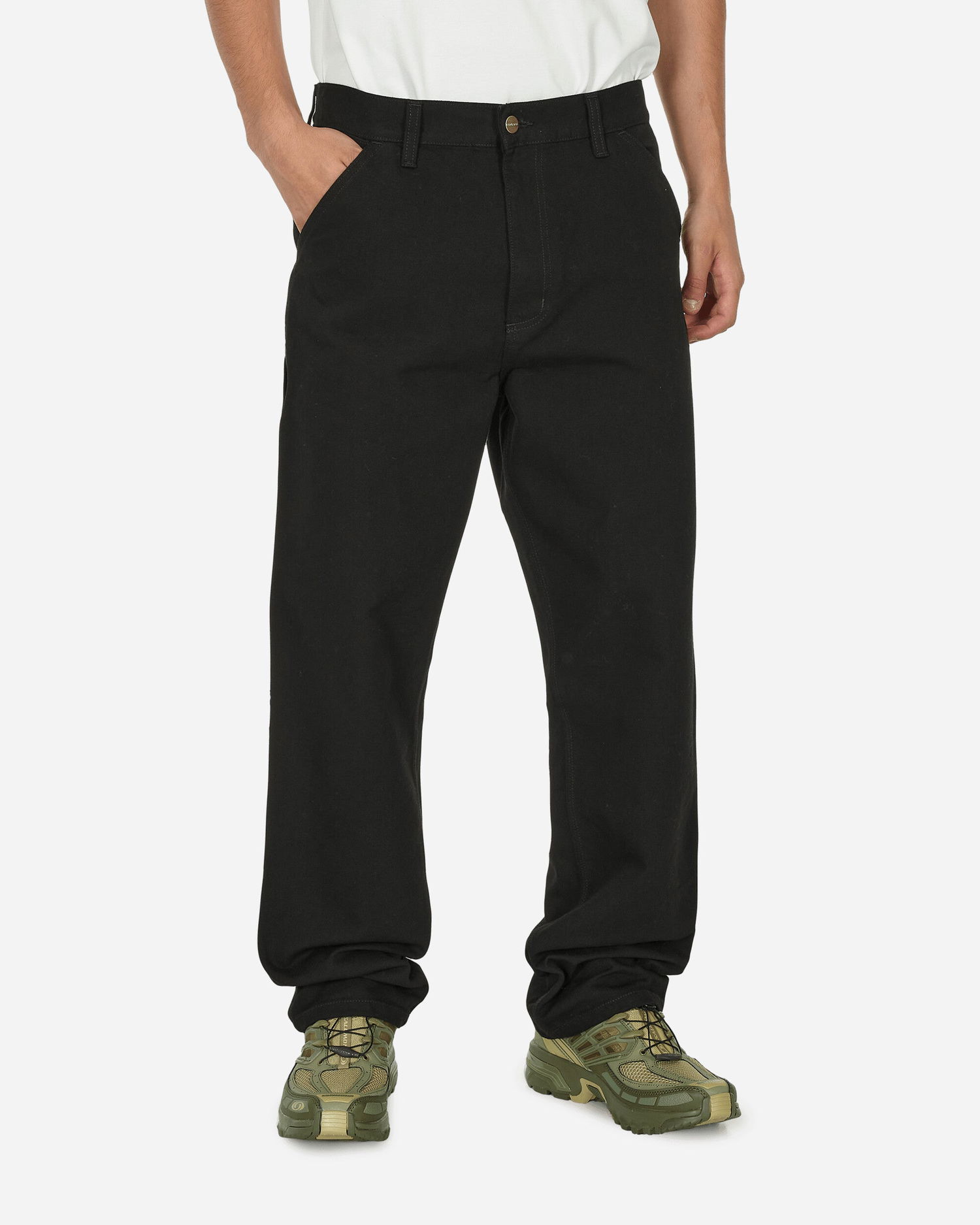 Nohavice a džínsy Carhartt WIP Single Knee Black Vínová | I031497_89_02, 0
