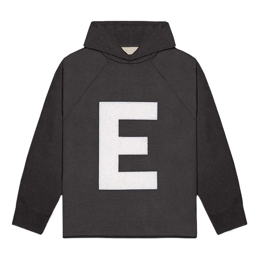 Mikina Fear of God Essentials SS22 Big E Knit Hoodie Čierna | FOG-SS22-169
