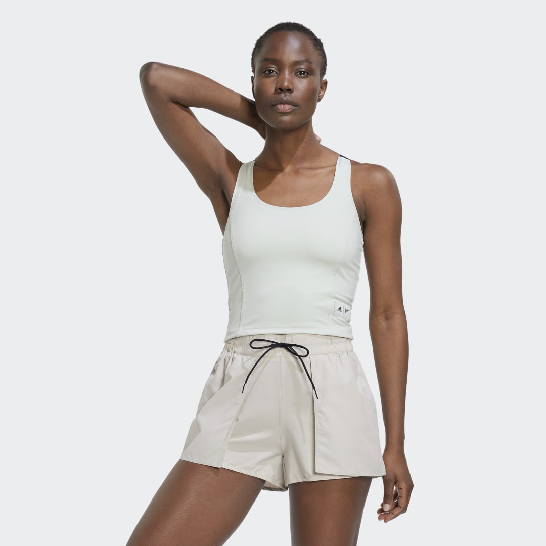 Tielko adidas Performance Cropped Training Tank Top Béžová | HS9061, 1