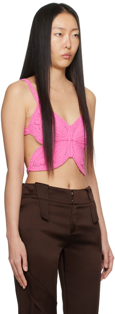 Tielko Blumarine Butterfly Knitted Tank Top Ružová | P422M454A, 1