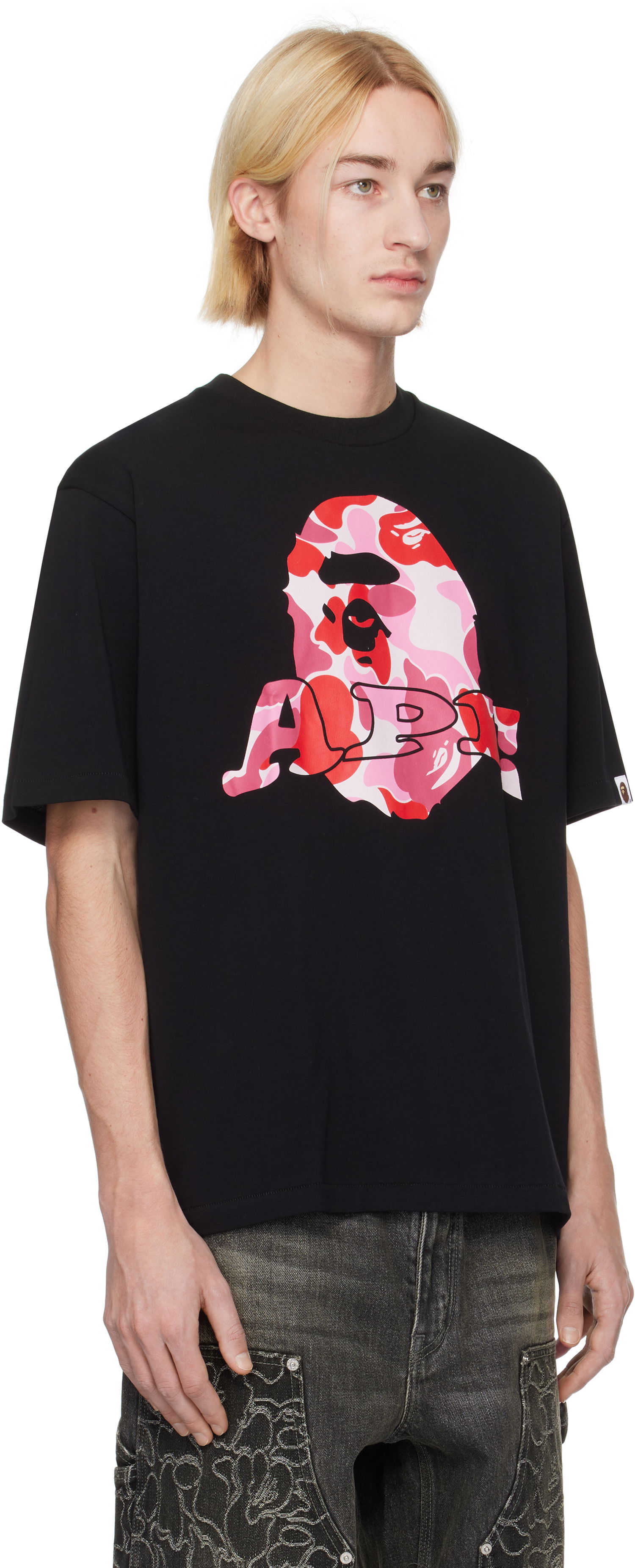 Tričko BAPE Camo Ape Head Relaxed Fit T-Shirt Čierna | 001TEK801333M, 1