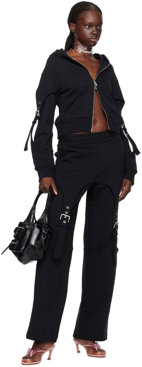 Blumarine Cinch Sleeve Cropped Hoodie
