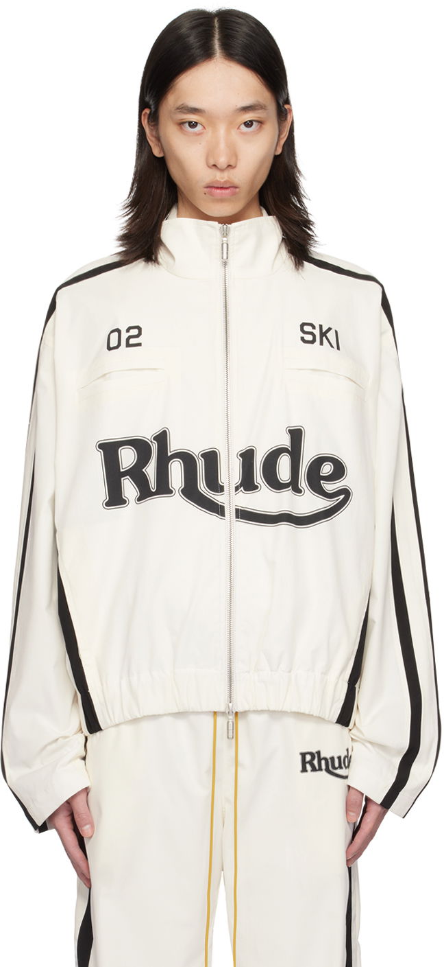 Bunda Rhude Off-White Ski Track Jacket Biela | RHPF24JA01862