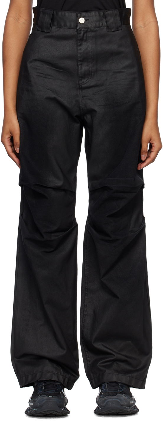 Cargo nohavice We11done We11done Tuck Straight Leg Jeans Čierna | WD-DP1-23-383-W-BK, 0