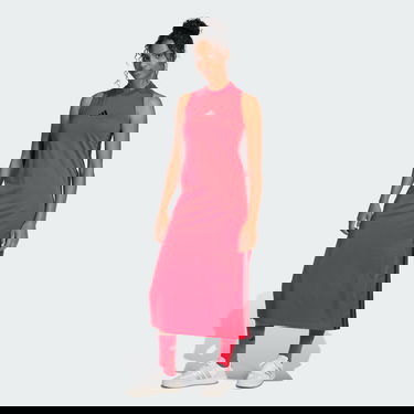 Šaty adidas Performance 3-Stripes Long Racerback Dress Červená | JE1206, 3
