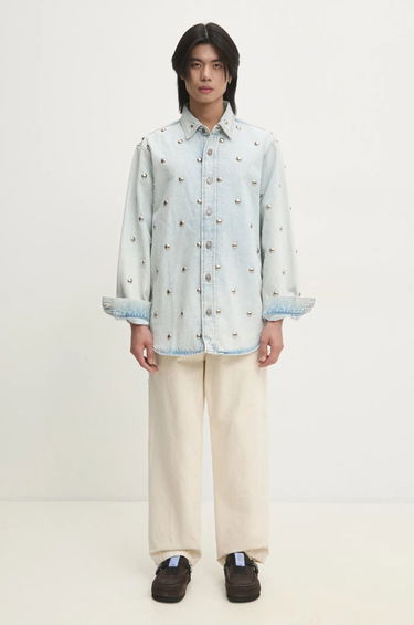 Košeľa Fiorucci Fiorucci Relaxed Studded Denim Shirt Modrá | U01FMDSI074DN01DN08, 5